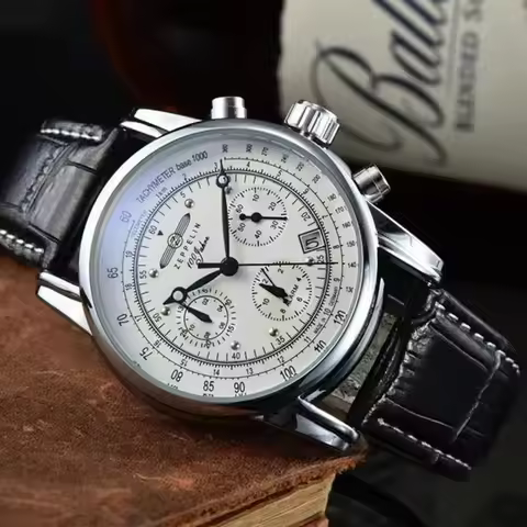 2026 Zeppelin Airship Commemorative Mens Automatic Watch Case Retro Business Timepiece