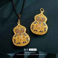 Sand Gold Ancient Method Fu Character Burnt Blue Fu Character Gourd Pendant Imitation 3D Hard Gold A