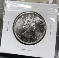 L2.11香港壹圓 1974年  [大餅一元]【L2.11全新UNC未使用--超強原廠車輪轉光/爆光靚品】【英女王 伊利沙伯二世】 香港舊版錢幣・硬幣 $300 (L2.11)