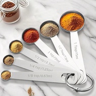 Teaspoon Tablespoon Measuring Spoons: Stainless Steel Baking & Cooking Measure Scoop Set Of 6, Metal