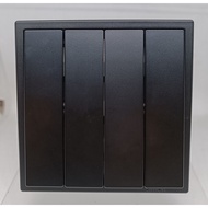 SIMON I7 BLACK DOFF MATT BLACK HOTEL QUARTET SWITCH 4 GANG 2 WAY SWITCH