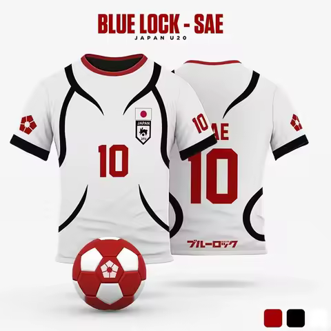 Blue Lock Japan U20 White Cartoon Anime Cosplay Men Jersey Summer Short Sleeve Children Tee Tops 202