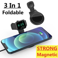 ◕✖❆ 15W 3 in 1 Foldable Magnetic Wireless Charger for iPhone 14 13 12 11 X XR Pro Max Apple Watch AirPods Fast Charging Dock Station