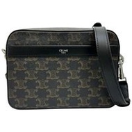 CELINE/ Celine 113942EVJ.38SI Triomphe 女士ブラウン皮革銀色金屬配件小號斜挎單肩包