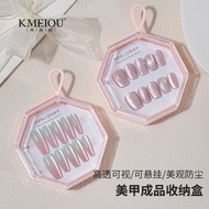 Octagonal Wearable Nail Storage Box Manicure Transparent Wearable Nail Box Portable Nail Piece Box H