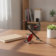 Miniature Exercise Bike Freestanding Dollhouse Stationary Cycle Miniature Red Cycle Realistic Metal 