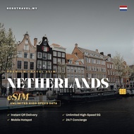 Netherlands eSIM 20GB-50GB & Unlimited Data | Instant eSIM Delivery | 5-30 Days | REDXTRAVEL.MY