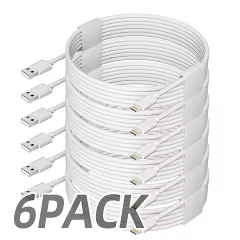 6pcs 6ft Fast Charging USB Cable for IPhone Lightning Cable for IPhone Fast Charging Charger Cable C