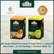Ahmad Tea Peach & Passionfruit | Lemon & Lime Twist - 20s | Fruity & Zesty Ceylon Black Tea Bags