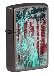 Statue of Liberty Design Black Ice Pocket Lighter Zippo Statue of Liberty Design Black Ice Pocket Li