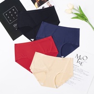 YUETAO--Hot Sale New Style Simple Mid-Waist Panties Women Hip-Lifting Breathable Ice Silk