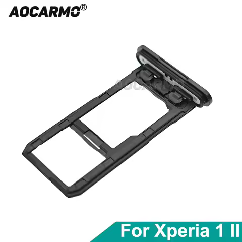 Aocarmo For Sony Xperia 1 II / X1ii XQ-AT52 XQ-AT51 SO-51A Mark 2 Dual SIM Card Holder Tray Slot Wit