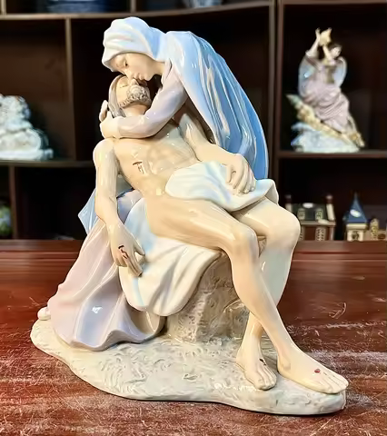 Art Collection Owell Painted Ceramic Western Figures Sculpture Porcelain Catholic Jesus figurine Hom