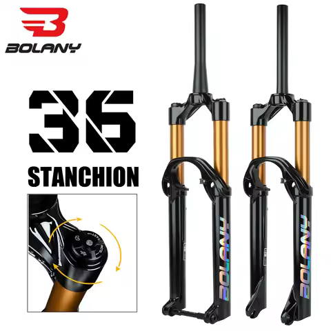 BOLANY Bike Fork MTB Air Fork 36mm Stanchion 160mm Trave Boost Air Suspension 9x100mm QR 15x110mm Bi