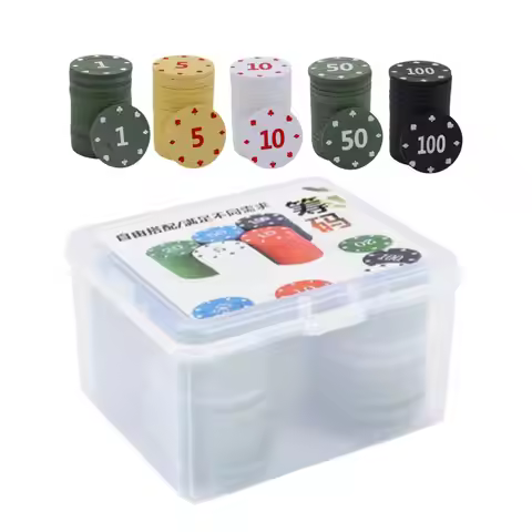 Poker Chip Set Numbered 100 Pieces Colored Game Supplies With Case Poker Chips Bulk For Home Travel 