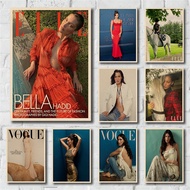 Bella Hadid Painting Poster Retro Kraft Paper Dorm Room Wall Art Home Decor Poster