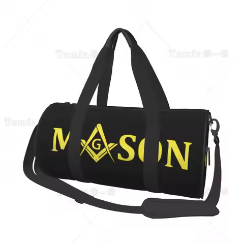 Freemason Mason Sports Bags Square Compass Swimming Gym Bag with Shoes Colorful Handbags Male Female