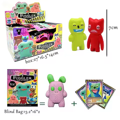 2025 Funny Ugly Teeth Monster Blind Box Kawaii Fuggler Anime Dolls Action Figurine Gift Collection f