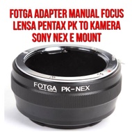 Fotga Adapter | PK - NEX | PK K Mount Lens to Sony NEX E-Mount E Mount Camera Body | Manual Focus In