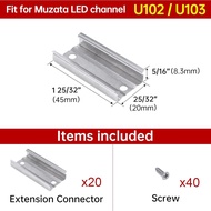 Muzata 20Pack Extension Connectors for LED Channel fit Muzata U102 U103 U Shape Aluminum LED Channel