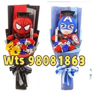 現貨❗️❗️ 蜘蛛俠 蜘蛛人 Spider Man 美國隊長 Captain America 比卡超 Pikachu Pokemon Doraemon 多啦A夢 叮噹 Iron Man 鋼鐵俠#布甸狗