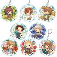 Anime keychain Hetalia World Stars mica acrylic chibi character Czechia Slovakia Prussia Hungary dec