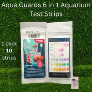 CC Pets Story✨Ready Stock | Aqua Guards 6 in 1 Aquarium Tank Test Strips. 1 pack 10 strips. Fish Tan