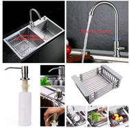 PAKET LENGKAP KITCHEN SINK STAINLESS JKM 8245 + KRAN PIPA