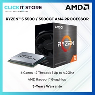 AMD Ryzen™ 5 5500 / 5500GT AM4 CPU Processor 4.2GHz - 4.4GHz | 6 Cores 12 Threads Unit Pemprosesan