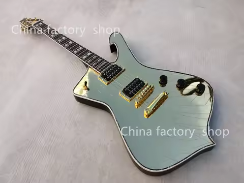 Gold broken Mirror Electric Guitar Abalone & Cream Body binding, Abalone & Pearl setting, gold hardw