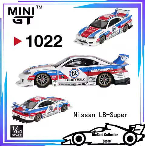 MINI GT 1/64 Nissan LB-Super Silhouette S15 SILVIA GARASIDRIFT x LBWK Alloy Car Model Gift