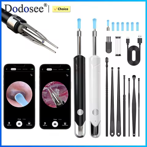 Dodosee 2300P HD Visual Ear Cleaner with Camera Earwax Removal Tool with Tweezers Otoscope Ear Pick 