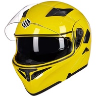ILM motorcycle double sun visor flip modular full face helmet DOT 6 colors (size L, yellow)