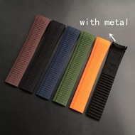 21mm Black Brown Blue Green Orange Soft silicone Rubber Watchband For Patek Philippe Aquanaut series