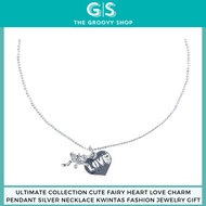 Ultimate Collection Cute Fairy Heart Love Charm Pendant Silver Necklace Kwintas Fashion Jewelry Gift