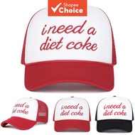 Unisex I NEED A DIET COKE Embroidery Adjustable mesh Baseball Hat sun caps Spring Summer Outdoor Spo