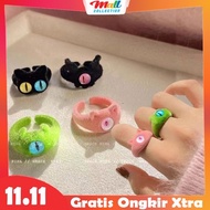 MALL Colorful Velvet Cat Ring - Cute and Charming Style CCN01