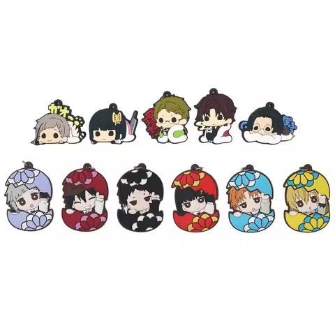 Bungo Stray Dogs Anime Atsushi Doppo Rampo Yosano Oda Sakunosuke Rubber Keychain