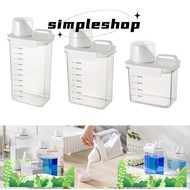 SIMPLE Detergent Dispenser, Transparent with Lids Washing Powder Dispenser, Portable Airtight Plastic Laundry Dispenser Container Laundry Room Accessories