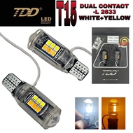 TDD T15 2835 WHITE+YELLOW DUAL CONTACT PARKLIGHT SIGNAL LED LIGHT UNIVERSAL TO ALL MOTORCYCLES