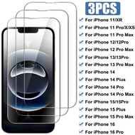 3 Tempered Glass For iPhone 16E 16 15 14 13 Pro Max Mini 15 Plus Top Screen Protector For iPhone 11 