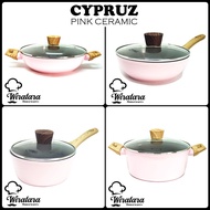 Non-stick Ceramic Pink Marble | Frying Pan | Fry Pan | Wok Pan | Grill Pan | Sauce Pan