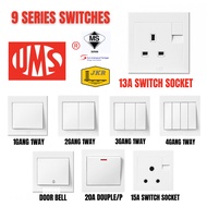UMS SWITCHES 9 SERIES | SWITCH LAMPU | PLUG | 1 GANG 1 WAY | 2 GANG 1 WAY | SUIS | UMS 9 SERIES SWIT