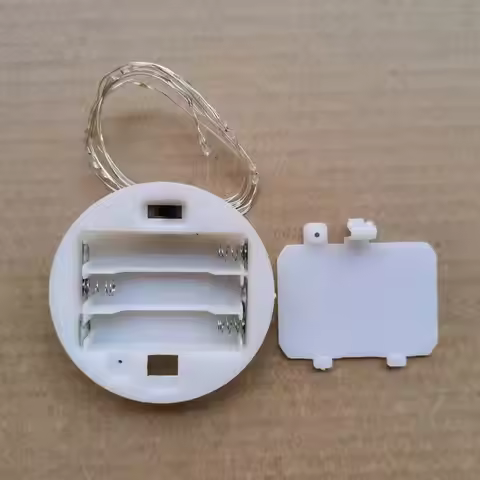 5Pcs 65mm AAA Round Battery Case 3XAAA Battery Holder With LED String Of Lights Glass Ball Wine Bott