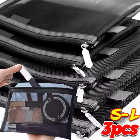 1/3pcs Black Mesh Cosmetic Bags Portable Travel Toiletry Organizer Lipstick Storage Pouch Handbag Ho