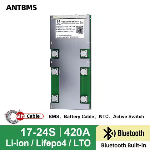 Smart ANT BMS 17-24S Li-ion Lifepo4 LTO Battery smart bms BT 48V 60V 72V 18S 20S continuous 420A pea