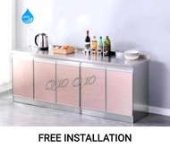 Q 10 - Stainless Steel Kitchen Cabinet / Stainless Steel Kitchen Cabinet With Basin / Stainless Steel Kitchen Cabinet For Induction Cooker / Modern Kitchen Cabinet / Almari Dapur / Kabinet Dapur Stainless Steel (TWL KC)