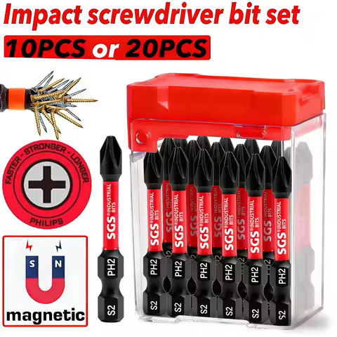 10/20 Pieces of S2 Alloy Tool Steel Bits, Super Strong Magnetic Ph2, 50mm Standard Length, Rust-Resi