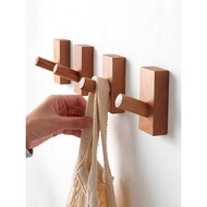 Nordic Cherry Wood Entrance Entrance Coat Hook Perforation-Free Wall 3m Wooden Hook Wall-Mounted Sol