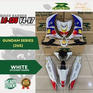 RAPIDO Coverset Yamaha Lc135 V4 V5 V6 V7 Gundam Series (265) White Body Coverset (Sticker Tanam)